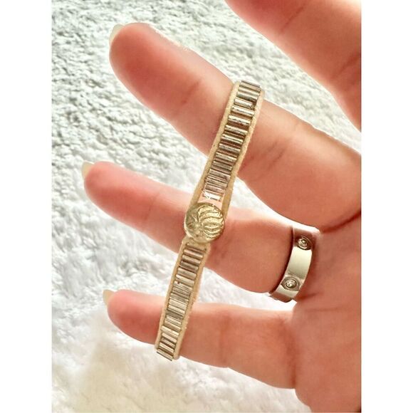 Silver bead boho friendship bracelet - Picture 2 of 2